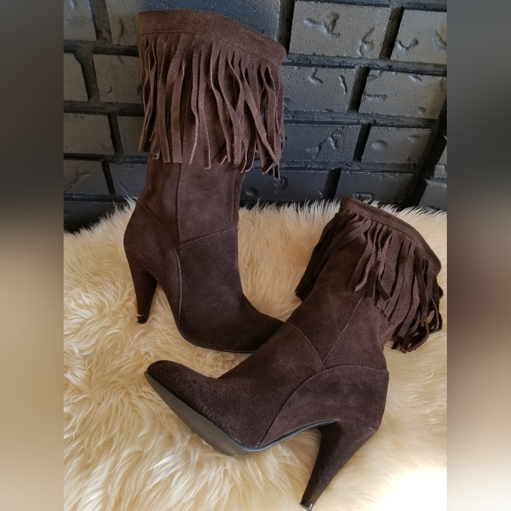 Suede Leather Fringed/Tassel Boots